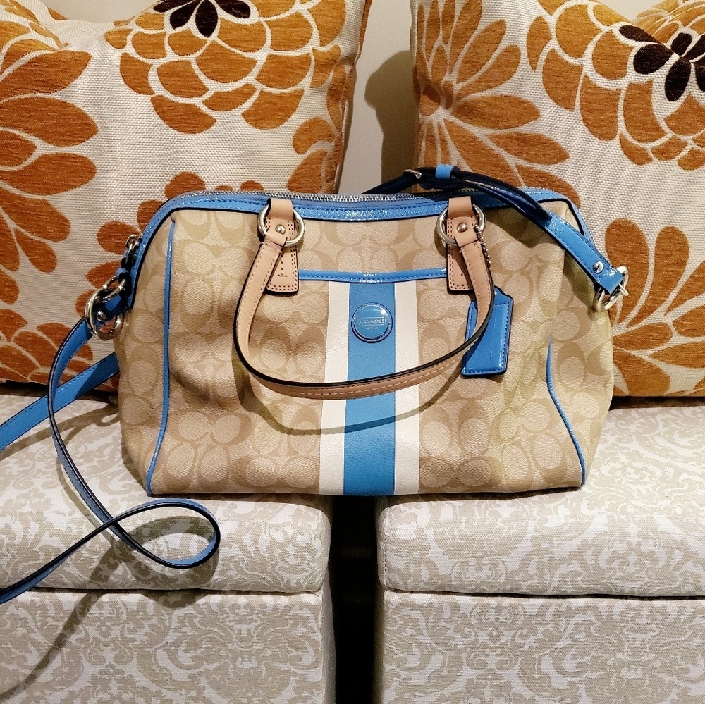Coach Signature Stripe Satchel